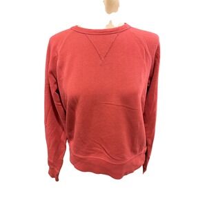 AE77 American Eagle Red Raglan Sleeve Crewneck Sweatshirt Womens XS Made in USA